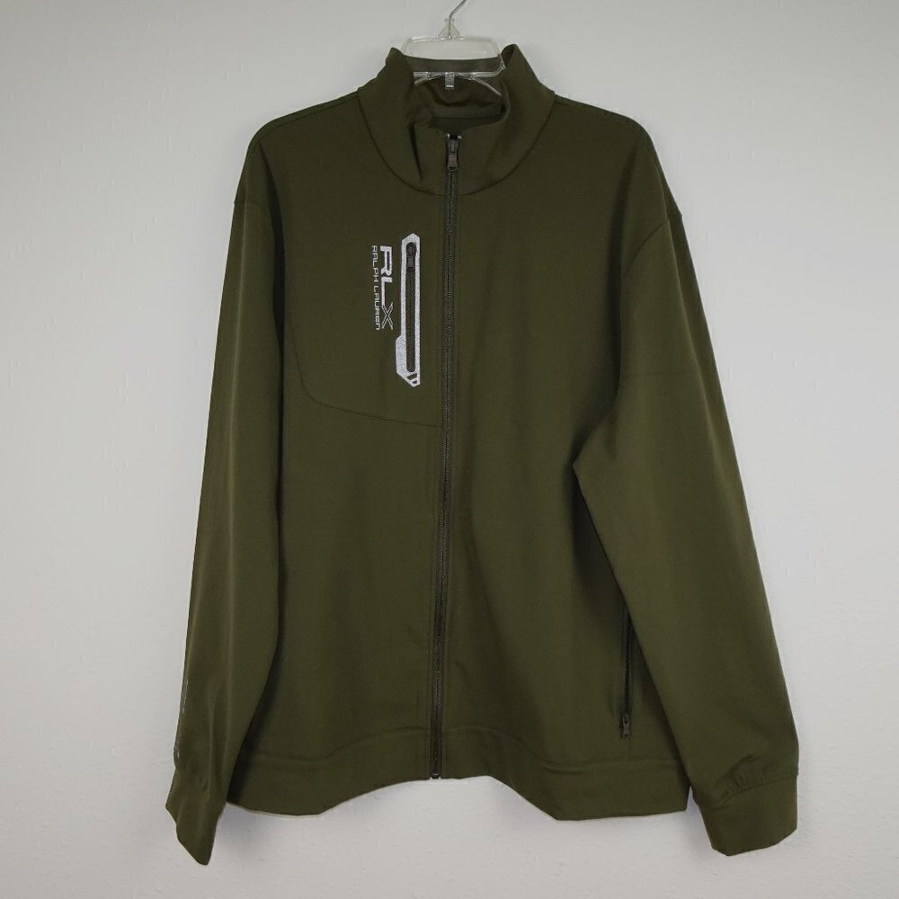 Rlx Ralph Lauren Full Zip Jacket Men's Size 2xl Green Microfiber Wicking